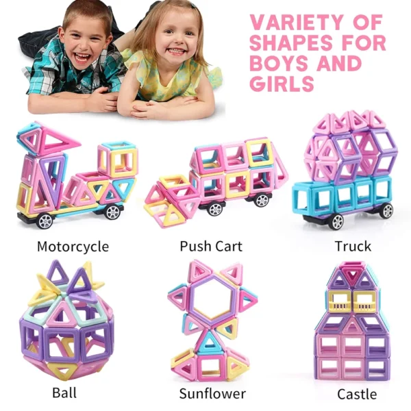 124 PCS Magnet Building Set with Wheel - Image 2