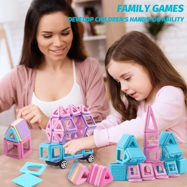 124 PCS Magnet Building Set with Wheel - Image 6