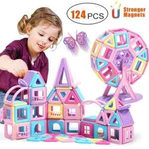 124 PCS Magnet Building Set with Wheel